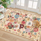 Floral Rug for Entryway, 2x3 Washable Kitchen Mat Ultra-Thin Soft, Non-Slip - Image 6