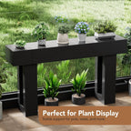63 Inch Long Console Table, Narrow Rectangular Sofa Table Behind The Couch, Farmhouse Entryway Table for Entrance, Hallway, Living Room (Black)