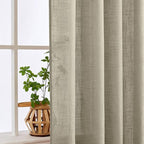 MIULEE Oatmeal Linen Curtains 108 Inch Long 2 Panels - Image 5