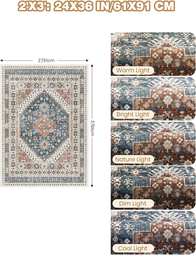 Entryway Rug - 2x3 Washable Rug Runner - Image 2