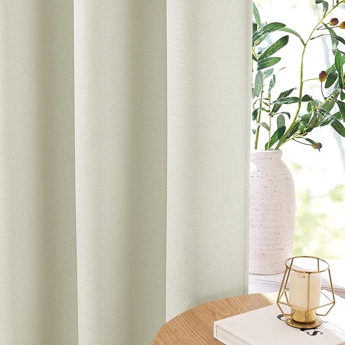 NICETOWN Faux Linen 100% Blackout 108 inch Curtains - Image 5