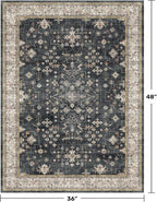 Black Boho Washable Entry Rug, 3x4 Rugs - Image 2