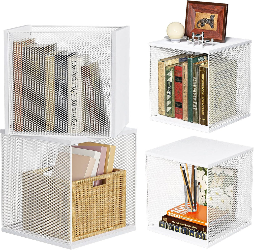 Dmevkic 2 Cube Small Bookcase,Bookshelf for Small Spaces Book Shelf,12.2 x 12.2 x 12.2, DIY Variable Stackable Cube Storage for Living Room,Office,Bedroom