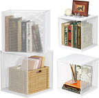 Dmevkic 2 Cube Small Bookcase,Bookshelf for Small Spaces Book Shelf,12.2 x 12.2 x 12.2, DIY Variable Stackable Cube Storage for Living Room,Office,Bedroom