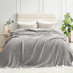 Snuggle Sac Ultra Soft Grey Bedding Blanket Twin XL, Warm Fluffy Microfiber - Image 2