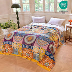 MSGKV Boho Throw Blanket for Bed 60"x80" 100% Cotton Couch Blanket Spring - Image 6
