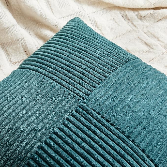 Fancy Homi 2 Packs Teal Lumbar Decorative Throw Pillow Covers 16x26 Inch - Image 4