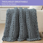 Bigacogo Chunky Knit Throw Blanket - Image 4
