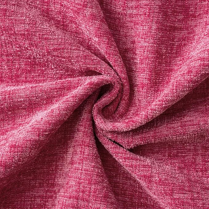 MIULEE Pack of 2 Couch Throw Pillow Covers 18x18 Inch Soft Hot Pink Chenille - Image 2
