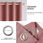 MIULEE 100% Blackout Linen Textured Curtains - Image 4