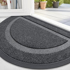 OLANLY Half Circle Door Mat Indoor Outdoor Entrance Welcome, Waterproof by OLANLY