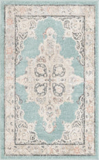 Unique Loom Parker Collection Area Rug - Merakli (3' 3" x 5' 3" Rectangle, Aqua/ Beige)