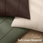 MIULEE Decorative Linen Throw Pillow Covers 20x20 Natural Beige Striped