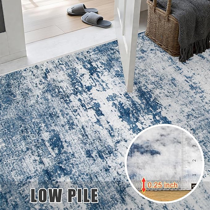 10x14 Area Rug Living Room Rug: Washable Modern Abstract Soft Thin Rug Indoor - Image 7