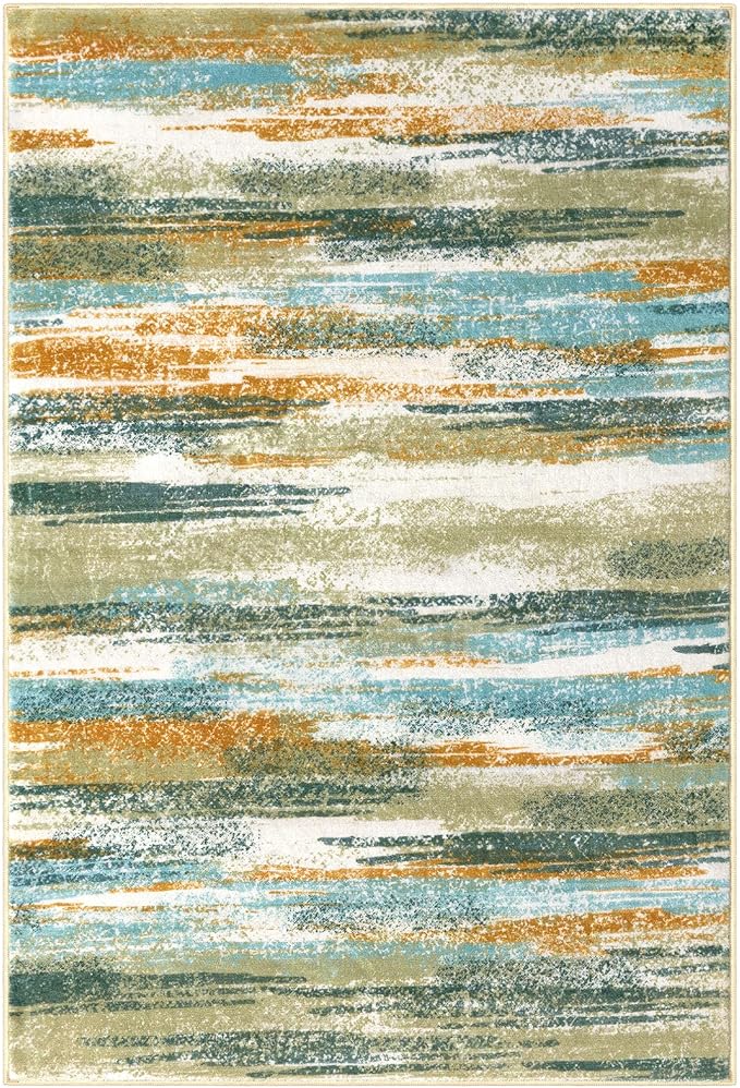 Lansny Modern Abstract Entryway Rug Indoor 2x3 Washable Rug Non-Slip Soft Small - Image 9