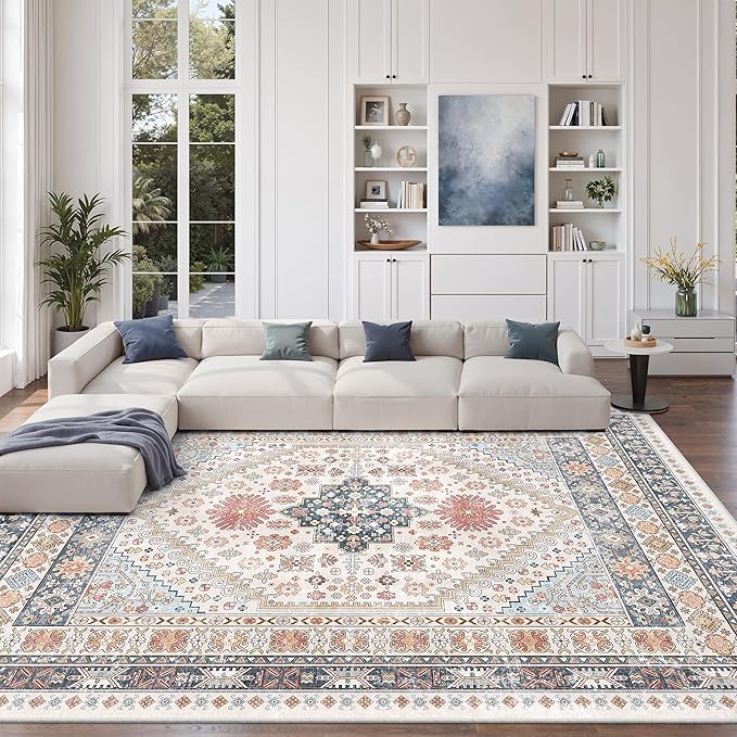 zesthome 10x12 Area Rugs for Living Room, Non-Slip Backing Washable Rugs by Zesthome