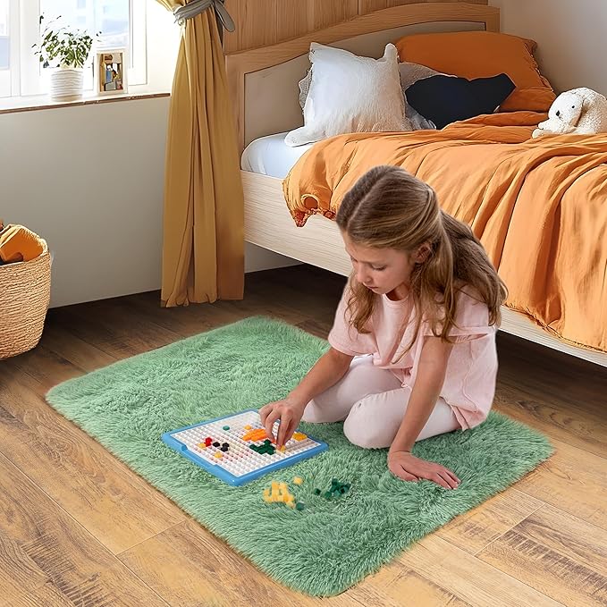 Small Area Rug, 2x3 Rug for Bedroom Shaggy Throw Rugs for Dorm Rug, Soft Shag - Image 3