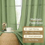 LAMIT Faux Linen Curtains 63 inches Long - Image 9