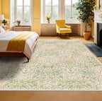 Vintage Washable Beige Green 10x12 Rug - Image 3