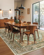 Area Rugs 8'x10' Washable Non-Slip, Floral Vintage Distress Print Pattern - Image 4