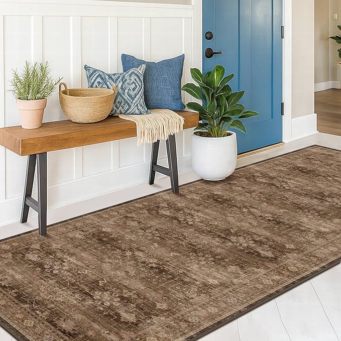 Brown Washable Long Runners for Hallways, 2x10 Wide Kitchen Runner Rug - Image 8
