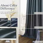 Guken 100% Blackout Linen Curtains 90 Inch Length 2 Panels Set - Image 7