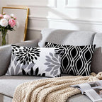 Hexagram Geometric Black Pillow Covers 12x20 Set of 4, Decorative Outdoor Boho - Image 7