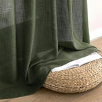 MIULEE Olive Green Linen Curtains 102 Inch Length 2 Panels - Image 7