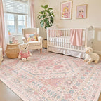 zesthome 6x9 Washable Rugs for Baby Girl, Super Soft Pink Rugs for Nursery Room - Image 4