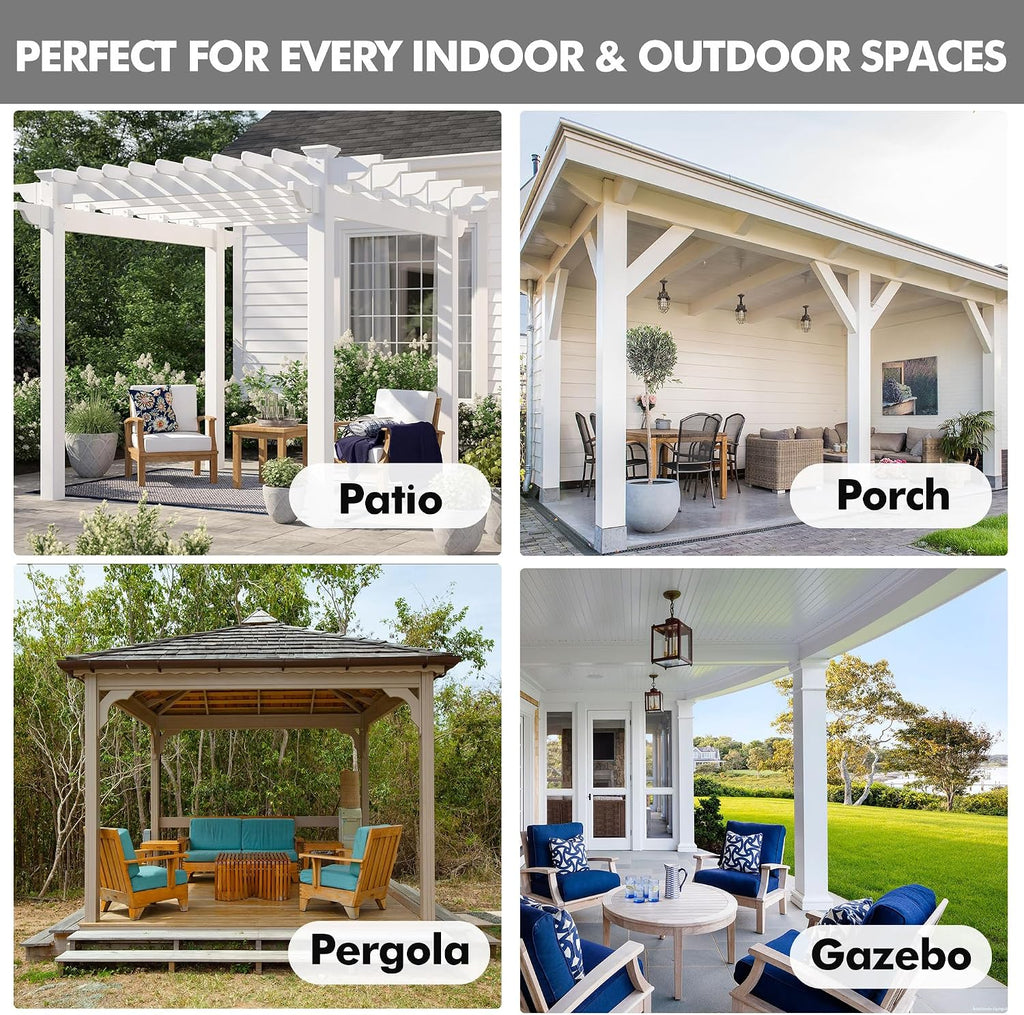 Linen Outdoor Curtains for Patio Waterproof 4 Pcs 54x84 In Cream
