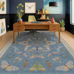 Hazo Haus 6x9 Blue Floral Rug for Dining Room Table - Image 6
