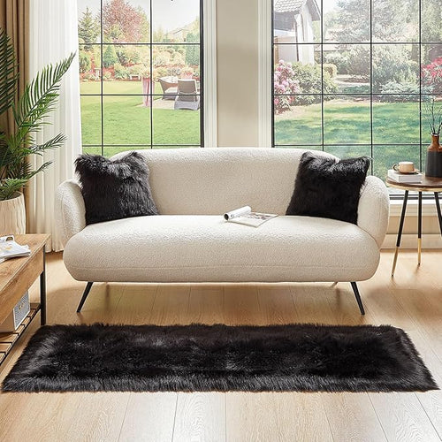 AMTOVO Faux Fur Rug, 2 x 6 ft Runner Area Rugs - Image 2