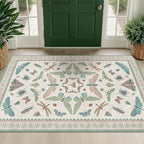 Washable Sage Green Large Entryway Rug, 3x5 Area Rugs by HazoHaus