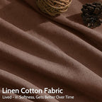 Mocha Brown Linen Curtains Semi Sheer96 Inches 2 Panels - Image 4
