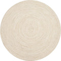 Hausattire Hand Woven Jute Braided Rug, 3’ Round – Off White, Reversible Boho by Hausattire