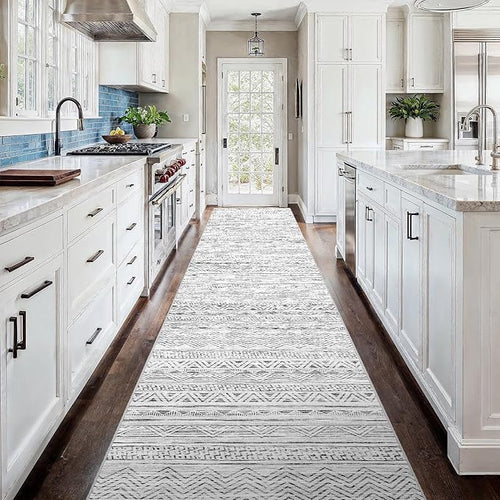 3x18 Washable Kitchen Runner Rug: Modern Moroccan Runners - Image 2