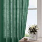 Dark Green Linen Curtains 108 Inches Long - Image 4