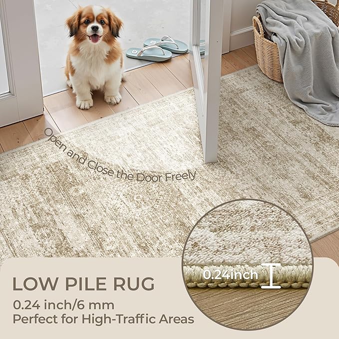 3x4 Washable Area Rug for Entryway, Soft Kitchen Rugs Non Slip for Dining Room - Image 6