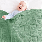 Yurhap Fleece Baby Blanket Heart Checkered, Ultra Soft Cozy Baby Blankets - Image 3