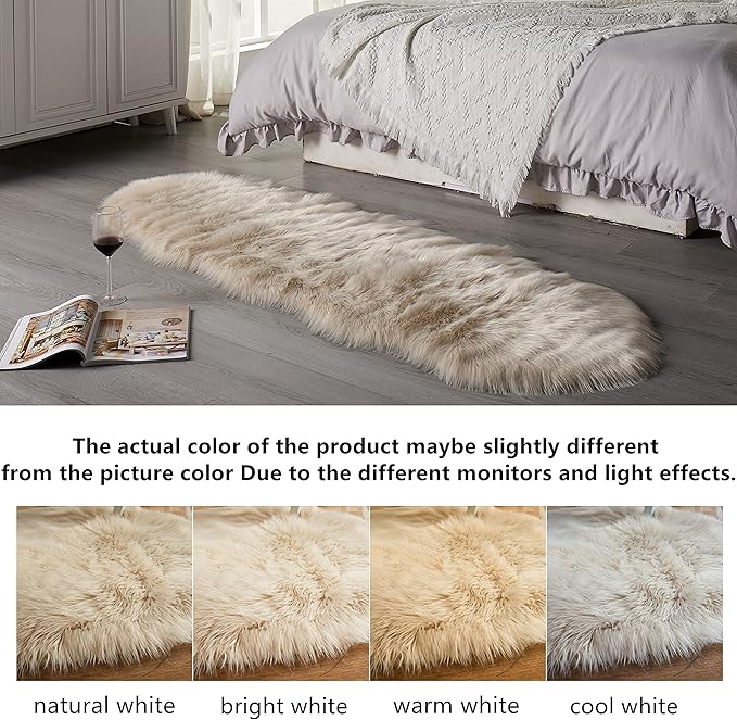 Arbosofe Ultra Soft Faux Fur Rug, Area Rugs, Kids Room Decor, 2 x 6 Feet - Image 4