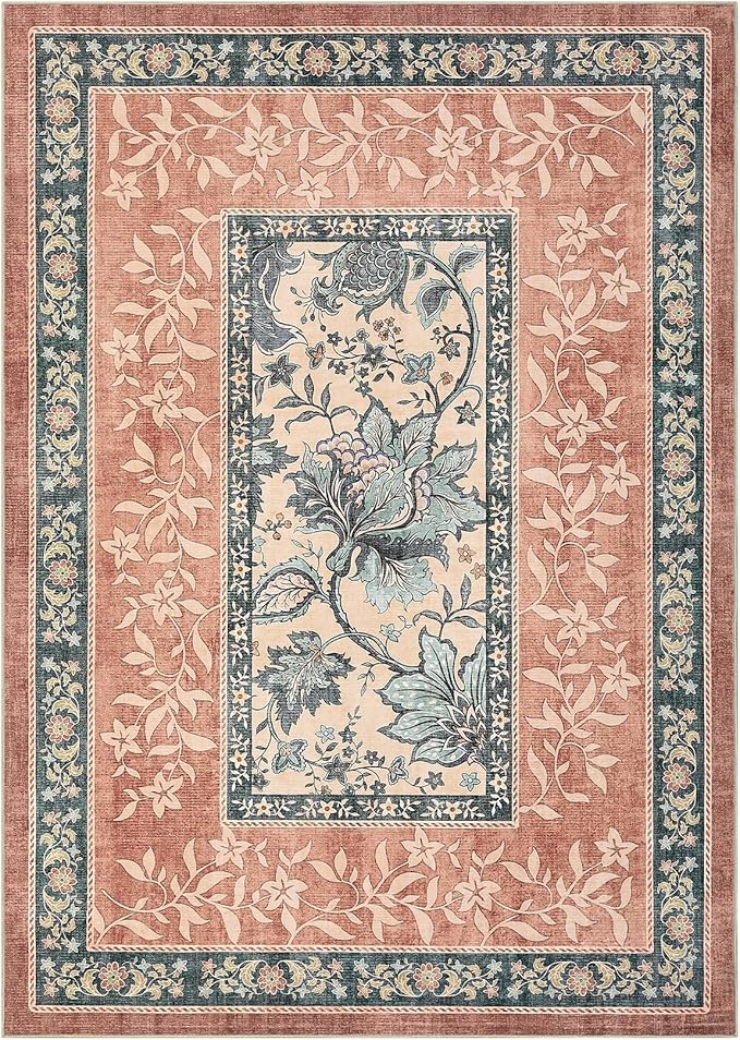 GarveeHome Terracotta Teal 2x6 Washable Kitchen Runner Rugs Non Slip Provence - Image 8