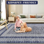 GarveeHome 8x10 Large Washable Area Rug Modern Bordered Rug Distressed - Image 5