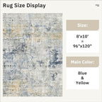 Abstract Rug 8x10 Large Living Room Rugs Neutral Modern Washable Area Rugs - Image 5