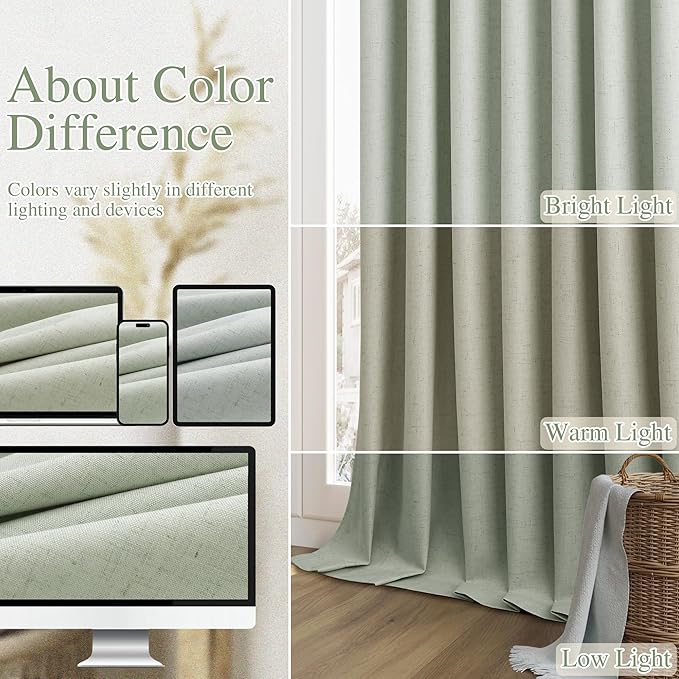 Guken 100% Blackout Curtains 72 Inch Length 2 Panels Set - Image 7