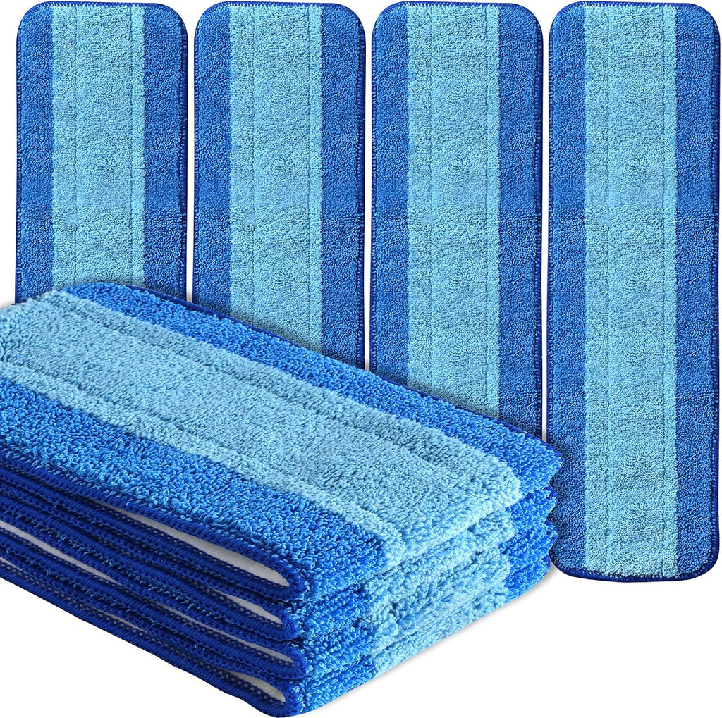 8 Pack 18Inch Deep Cleaning Replacement Pads Compatible with Bona Family of Mops, Premium Microfiber Floor Mop for Hardwood Floors and Multi-Surface Floor Cleaner