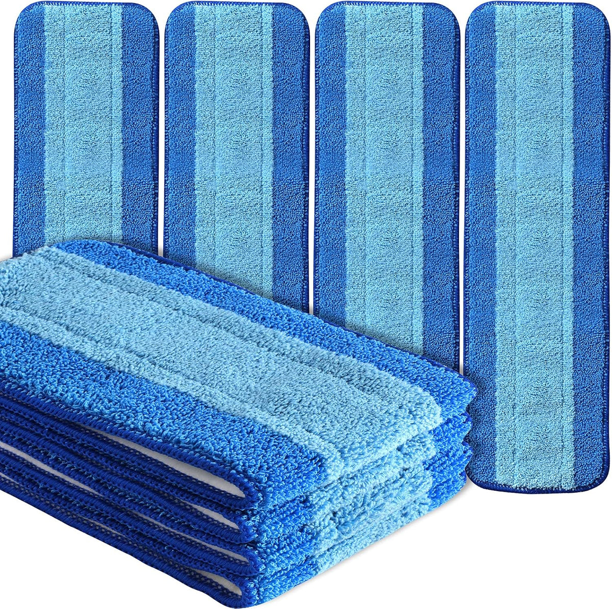 8 Pack 18Inch Deep Cleaning Replacement Pads Compatible with Bona Family of Mops, Premium Microfiber Floor Mop for Hardwood Floors and Multi-Surface Floor Cleaner