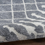 Nourison Home Astra Machine Washable Denim 3'3" x 5' Area Rug - Easy Clean, Non Shedding, Bed Room, Living Room, Dining Room, Kitchen (3' x 5')