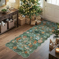 2x5 Washable Kitchen Area Rug: Floral Scalloped Entryway Runner Farmhouse by HYHAOYUNLAI
