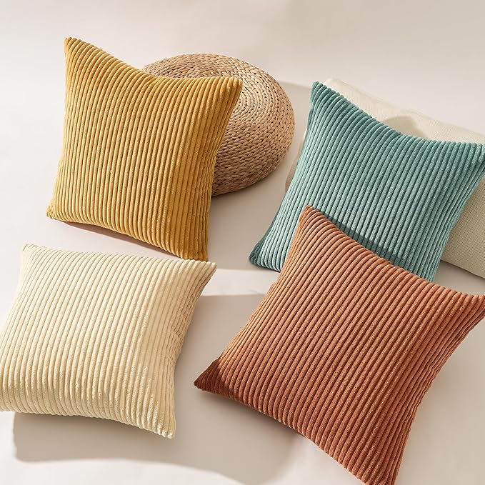 Topfinel 26x26 inch 4 Pack Decorative Throw Pillow Covers, Soft Velvet Modern - Image 3