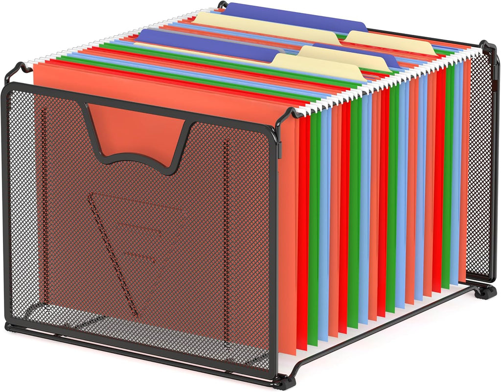 Simple Houseware Mesh Hanging File Folder Organizer, Black